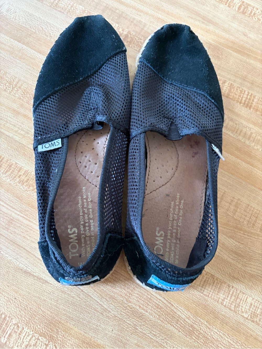 Toms Black Mesh Slip-On Flats